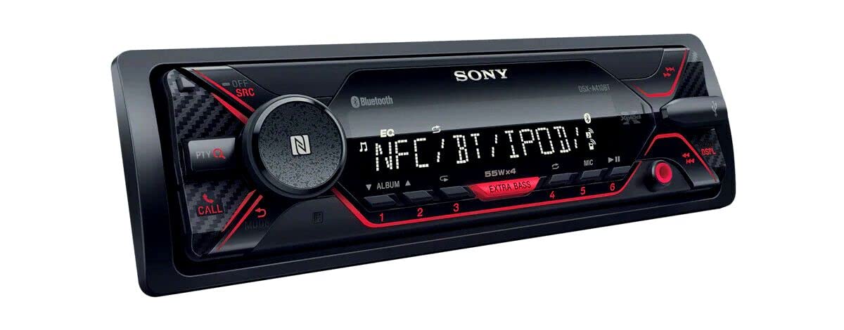 Sony DSX A410BT Single Din Bluetooth Front USB AUX Car Stereo Digital Media Receiver (No CD Player)