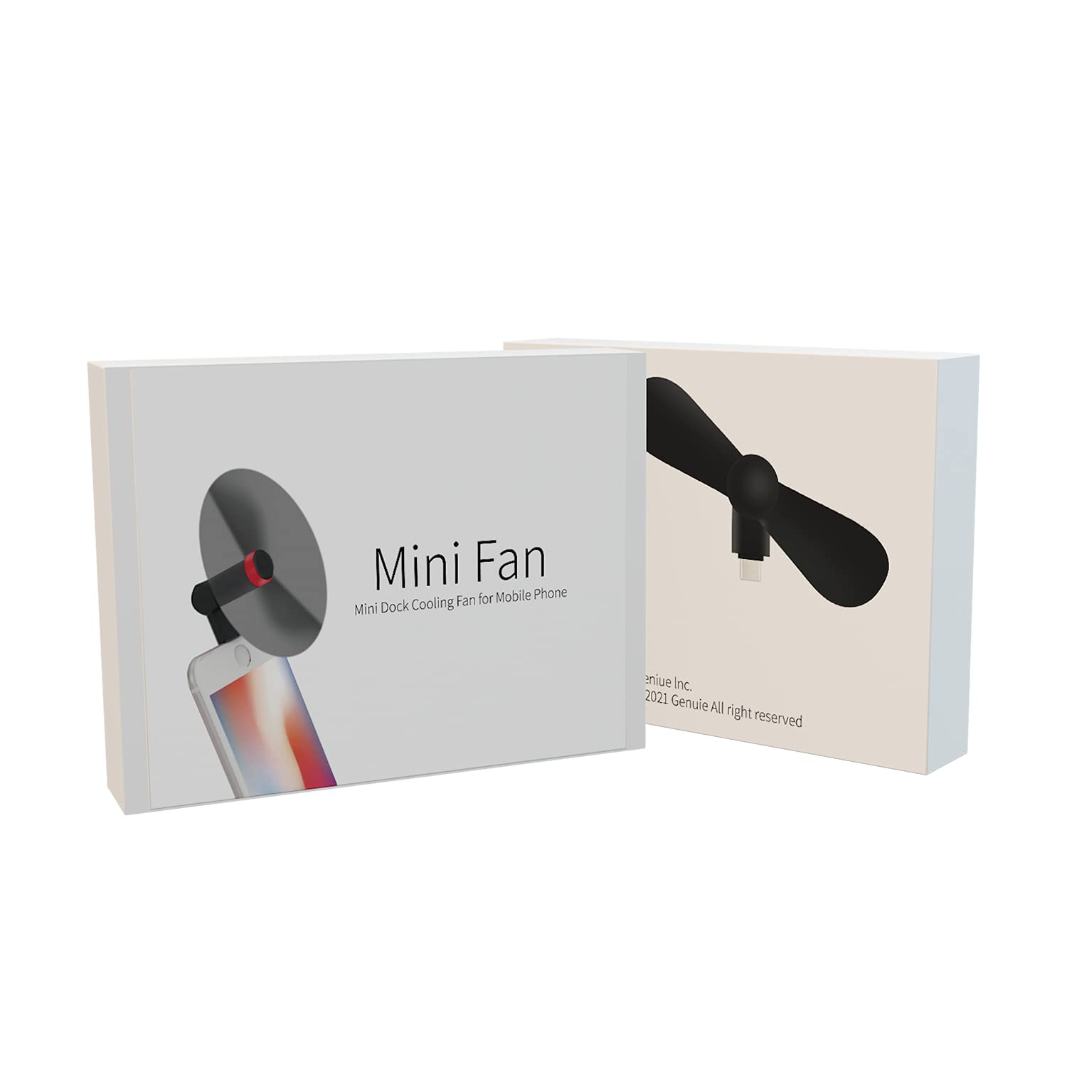 Xnmbcre Genuie Fan For Iphone(2 Packs), Mini Fan With 180 Rotating, Strong Wind, Lightweight Compatible For Iphone, Ipad, Ipod A