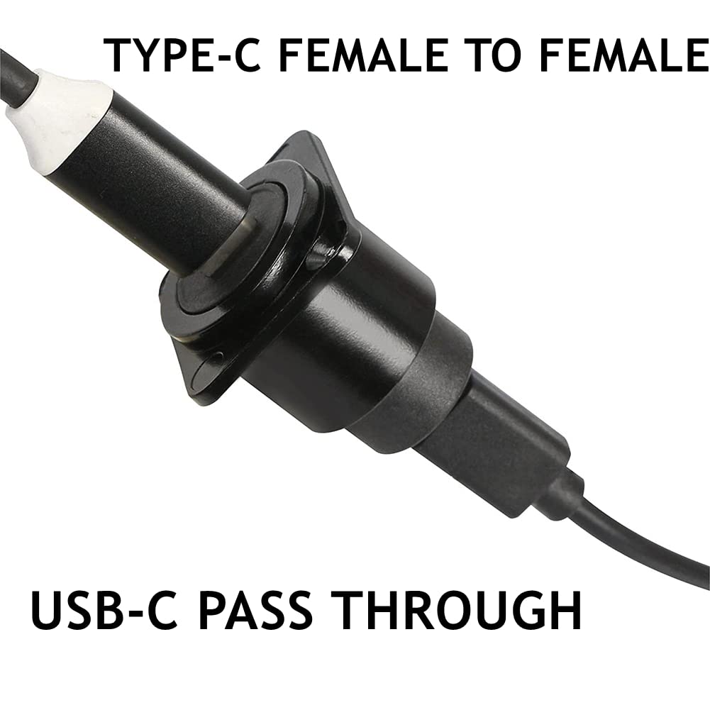 Penglin 5Pcs Usb 3.1 Type C Panel Mount Coupler, Usb C Pass Through Connector, Female To Female Bulkhead Extension Adapter