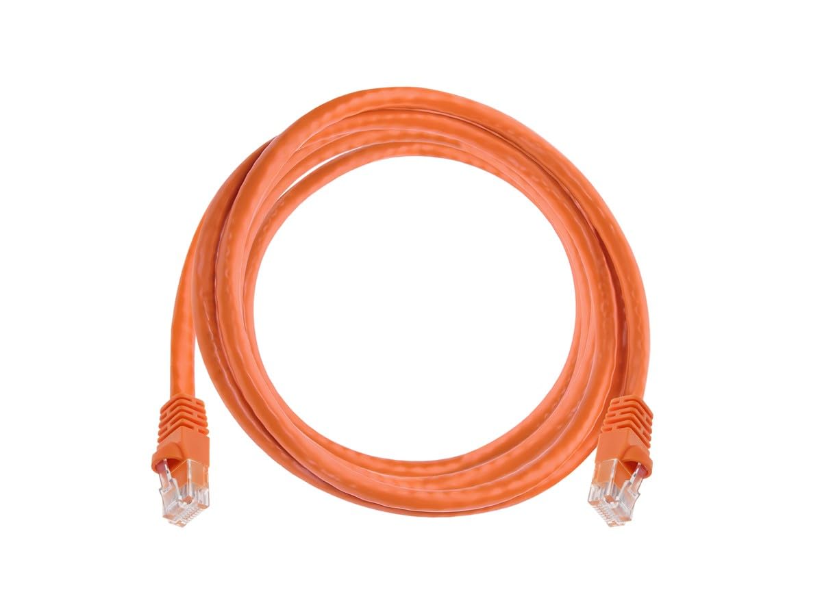 Monoprice Cat6 Ethernet Patch Cable   Snagless Rj45, Pure Bare Copper, 550Mhz, Utp, 24Awg, 7 Feet, Orange   Fullboot Series