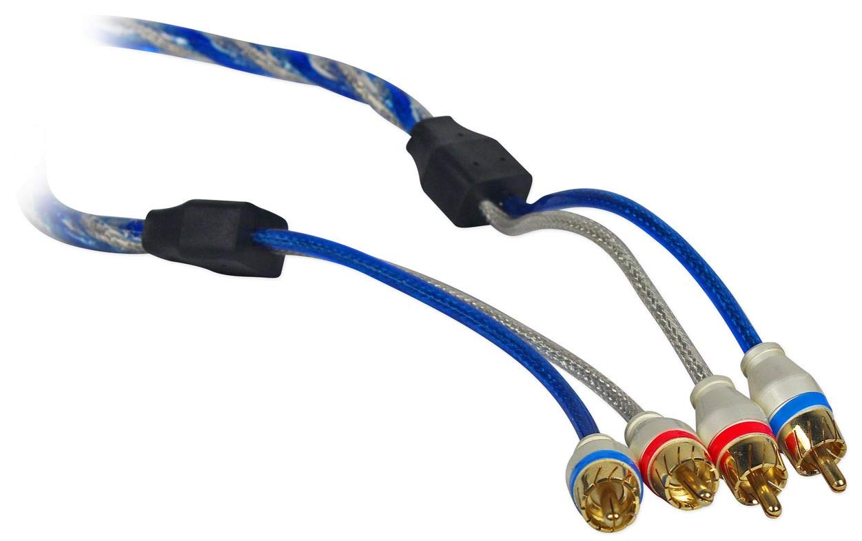 Rockville Rwk4Cu 4 Awg Gauge 100% Copper Complete Amp Installation Wire Kit Ofc Black