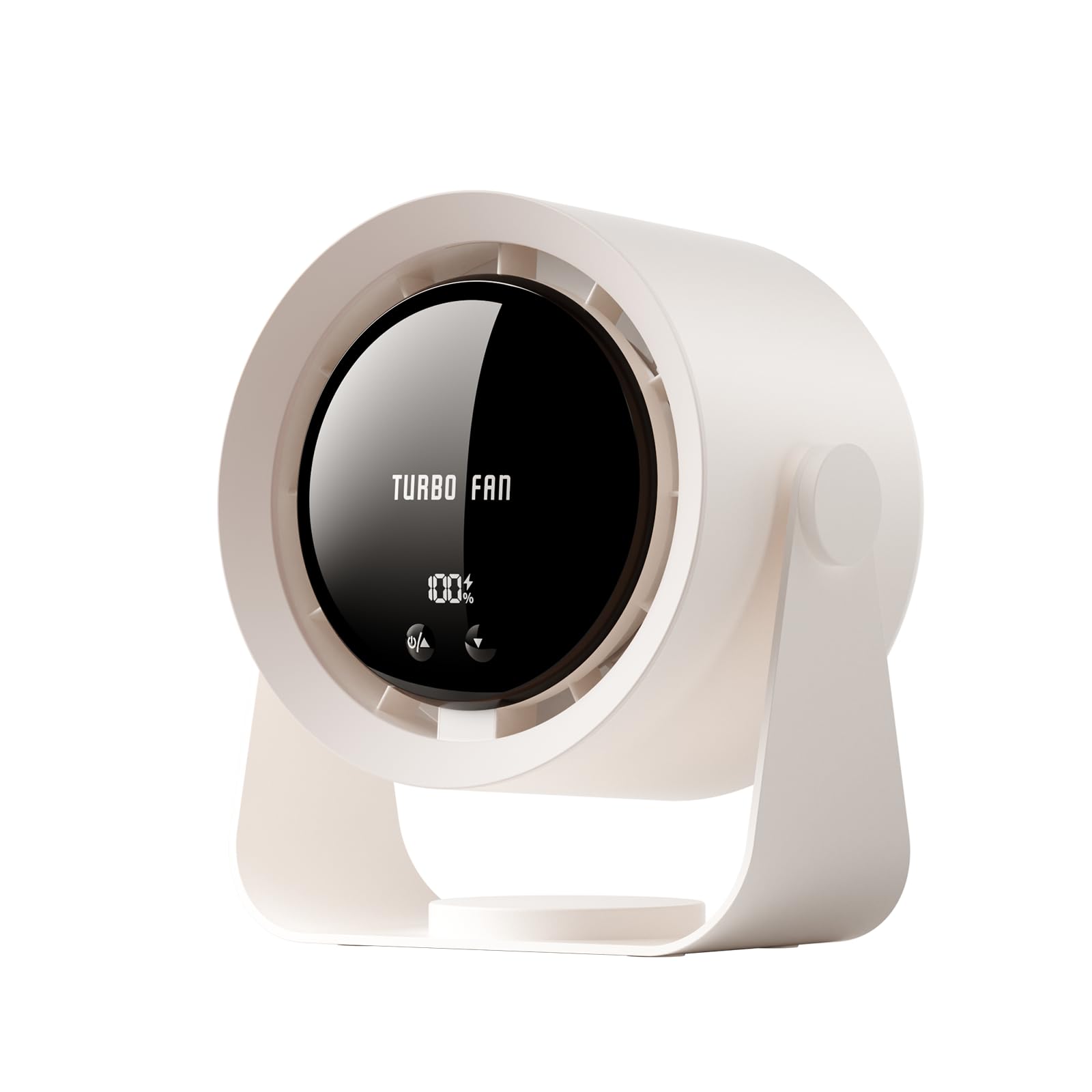 Wastou Rechargeable USB Desk Fan with Digital Display, 5-Speed Ultra Quiet Table Fan, 90 Manual Tilt & Hangable Fan for Bedroom,