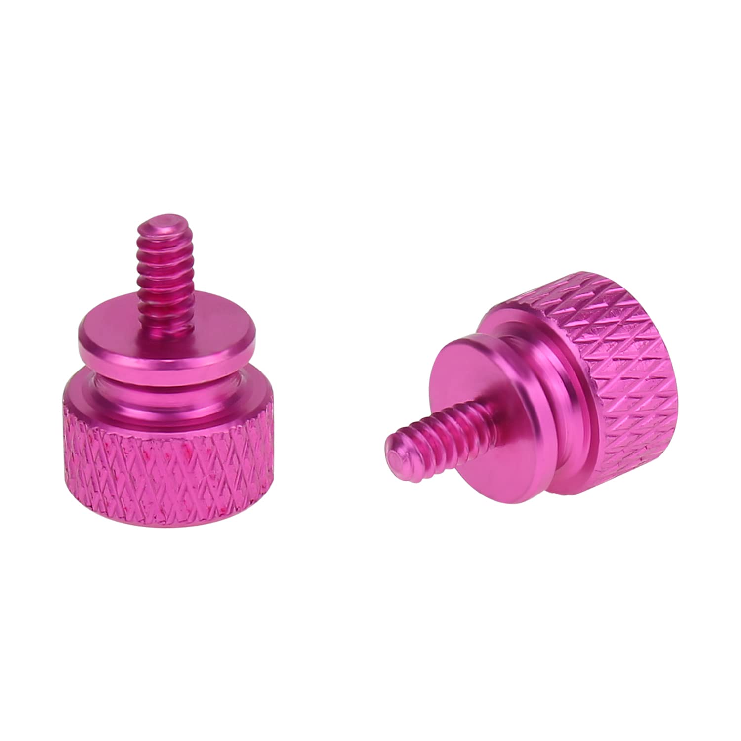 Helifouner 20 Pieces 6 32 Thread, Pink Color Anodized Aluminum Computer Case Thumbscrews, Thumb Screws For Computer Case/Cover/P