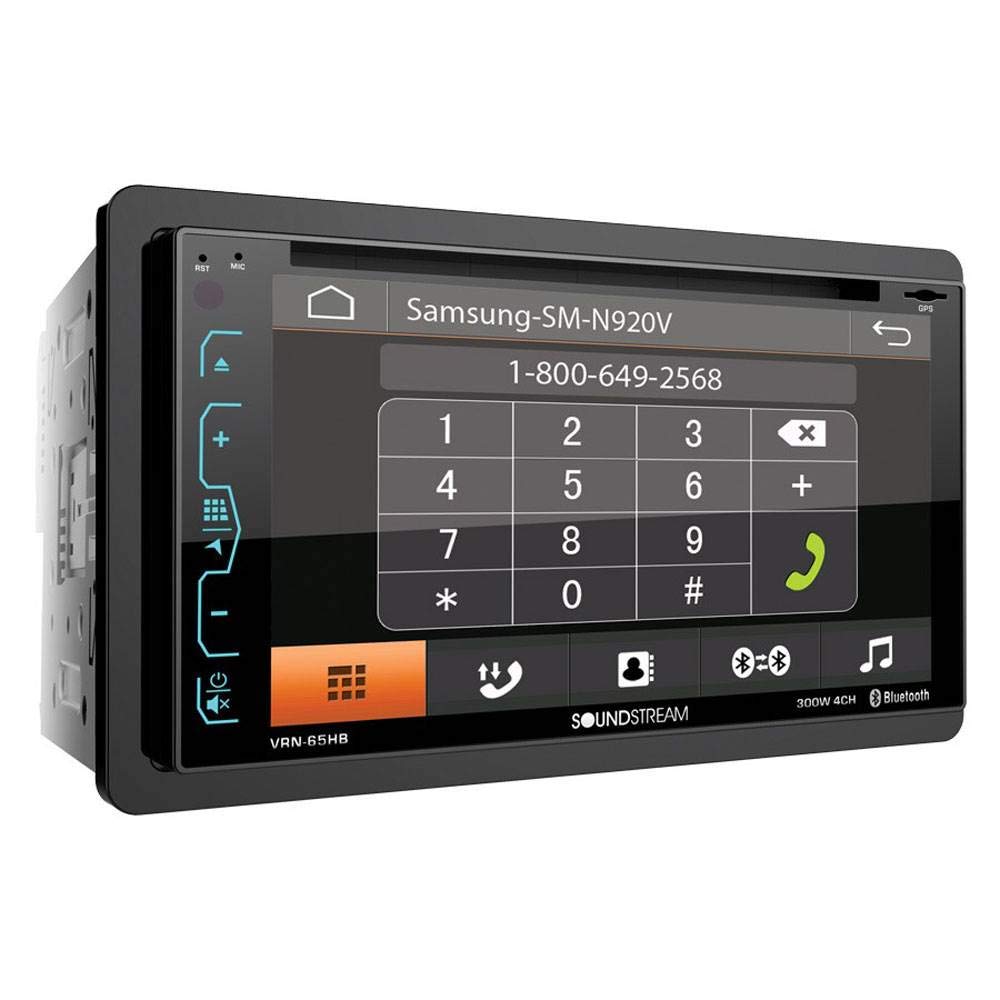 Soundstream Vrn 65Hb 2 Din Gps/Dvd/Cd/Mp3/Am/Fm Receiver With 6.2' Lcd/ Bluetooth/Mobilelink X2,Black