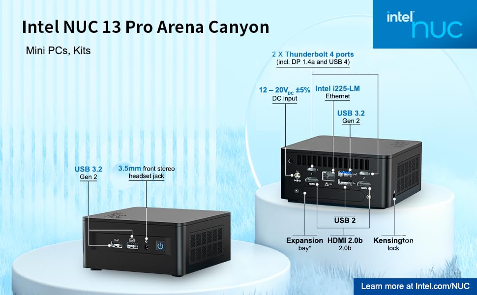Intel Nuc13Anhi7 Arena Canyon Nuc 13 Pro Mini Pc Mini Computers,Barebone,Intel Core I7-1360P 12 Core,16 Thread,Up To 5 Ghz Turbo