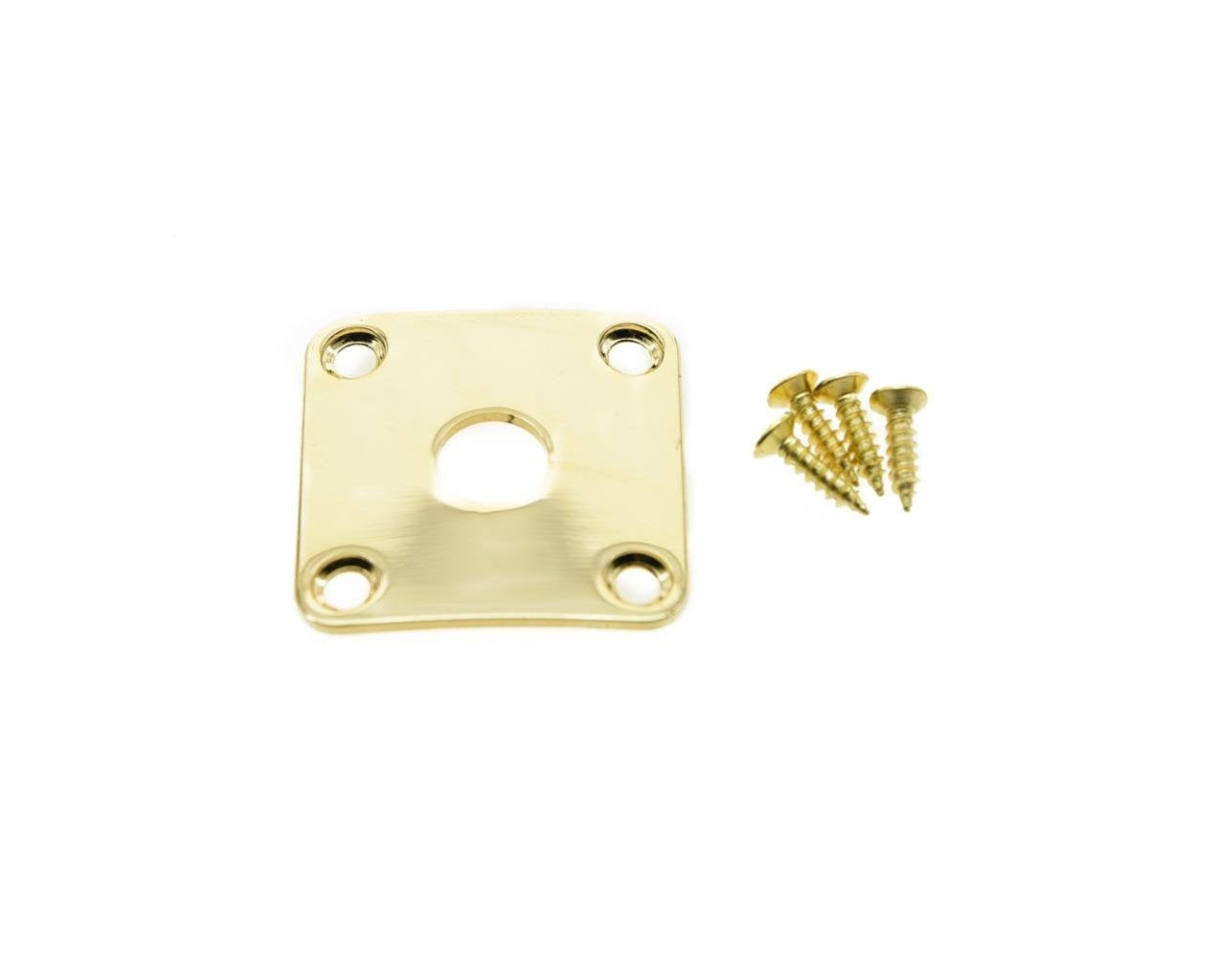 Kaish Gold Metal Curved Bottom Jack Plate Curved Base Square Jackplate For Les Paul Lp Guitars