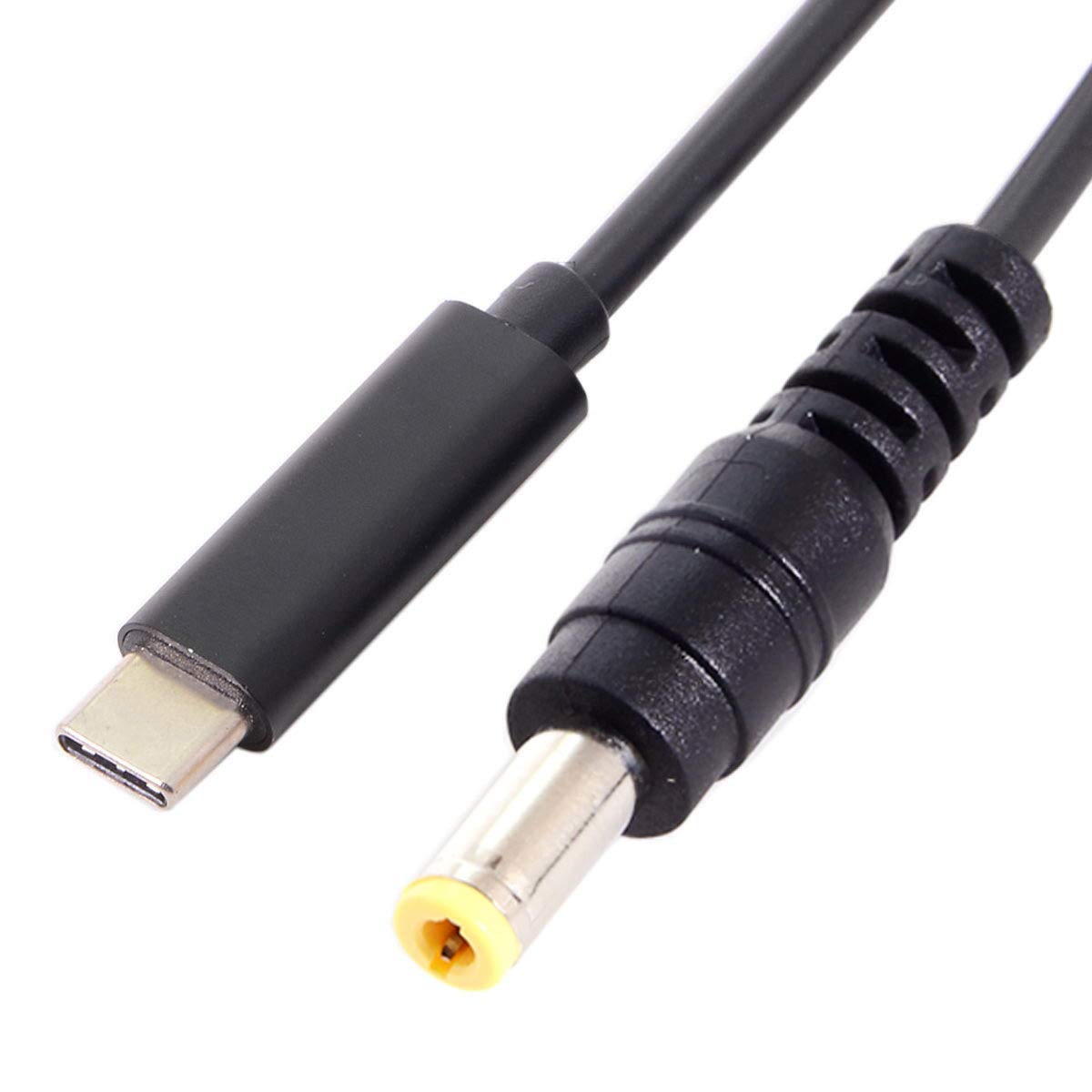 Cablecc Type C Usb-C Input To Rectangle 5.5X2.5Mm Power Pd Charge Cable For Laptop Notebook (5.5X2.5Mm)