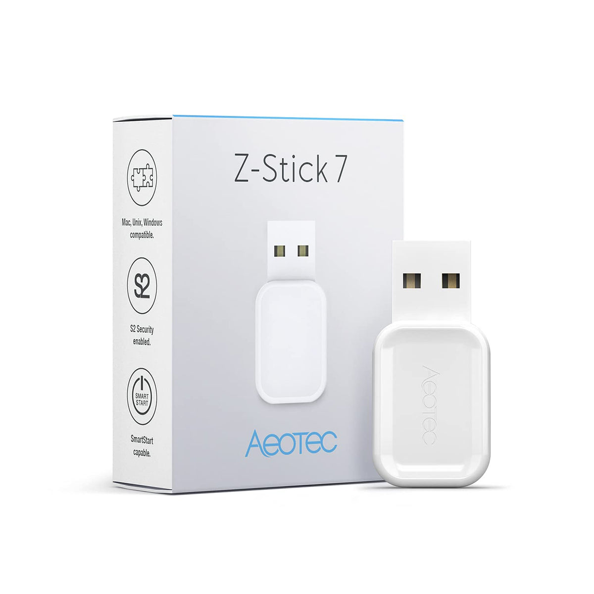 Aeotec Z-Stick 7 Plus, Zwave Plus Usb To Create Z-Wave Hub, Gateway Controller With 700 Series Zwave, Smartstart And S2, Works With Raspberry Pi 4, Compatible With Home Assistant