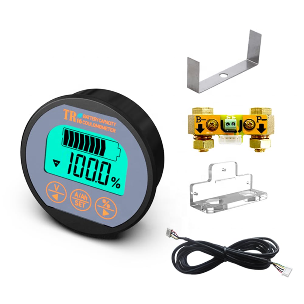 HENGSHAN TR16-350A Voltmeter Ammeter 100V 350A, Black, Plastic, for Caravan RV Motorhome