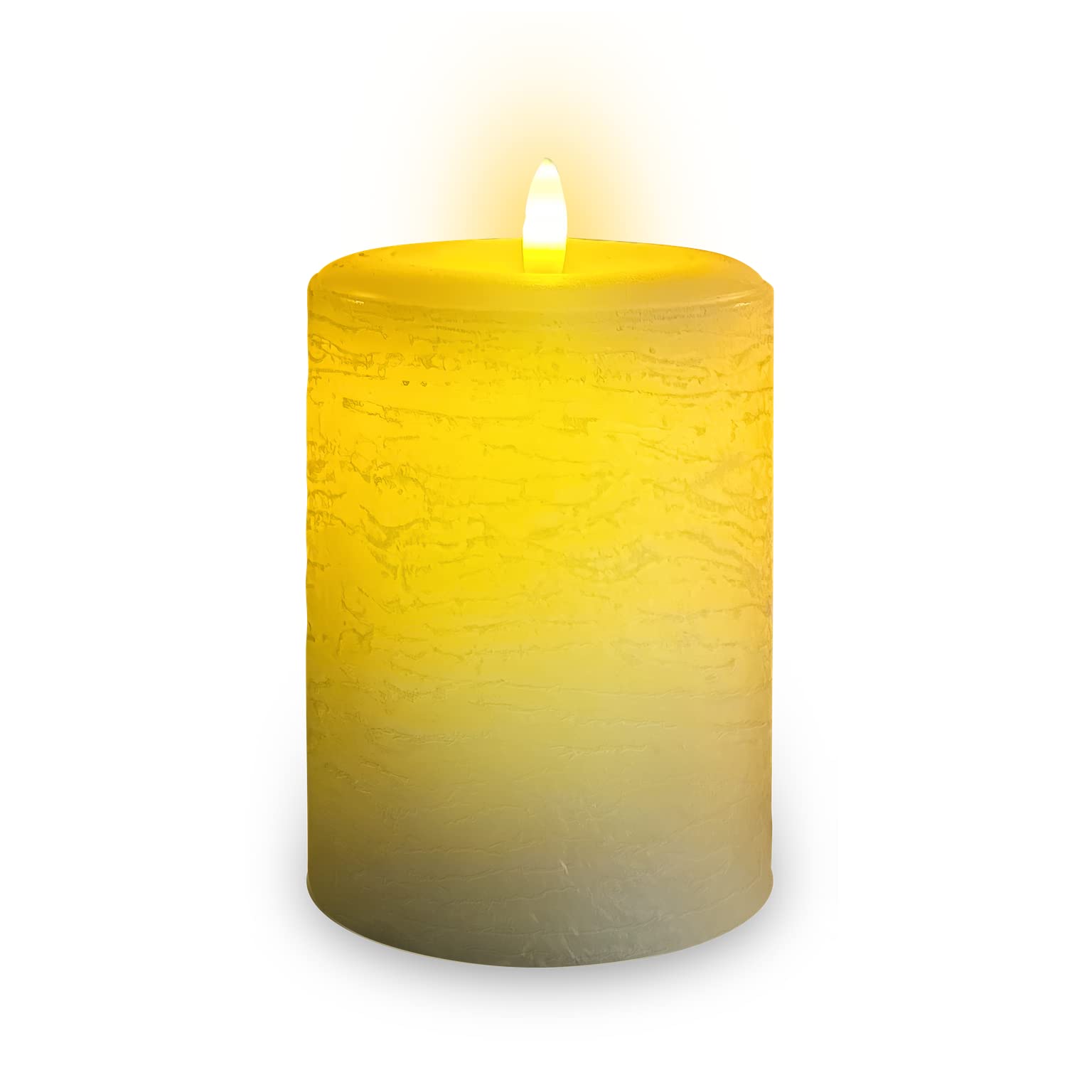 Lumipur Signature Natural Glow Flickering Flameless Led Wax Pillar Candle (3.5'' X 5'', Linen White)