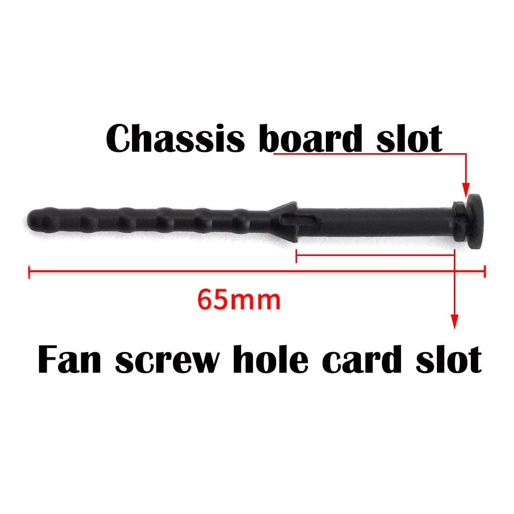 Meetoot 16Pcs Black Rubber Pc Cpu/Case Fan Mounting Screws Vibration Reducing Anti Noise Screws Fan Rivet Xdx 7145