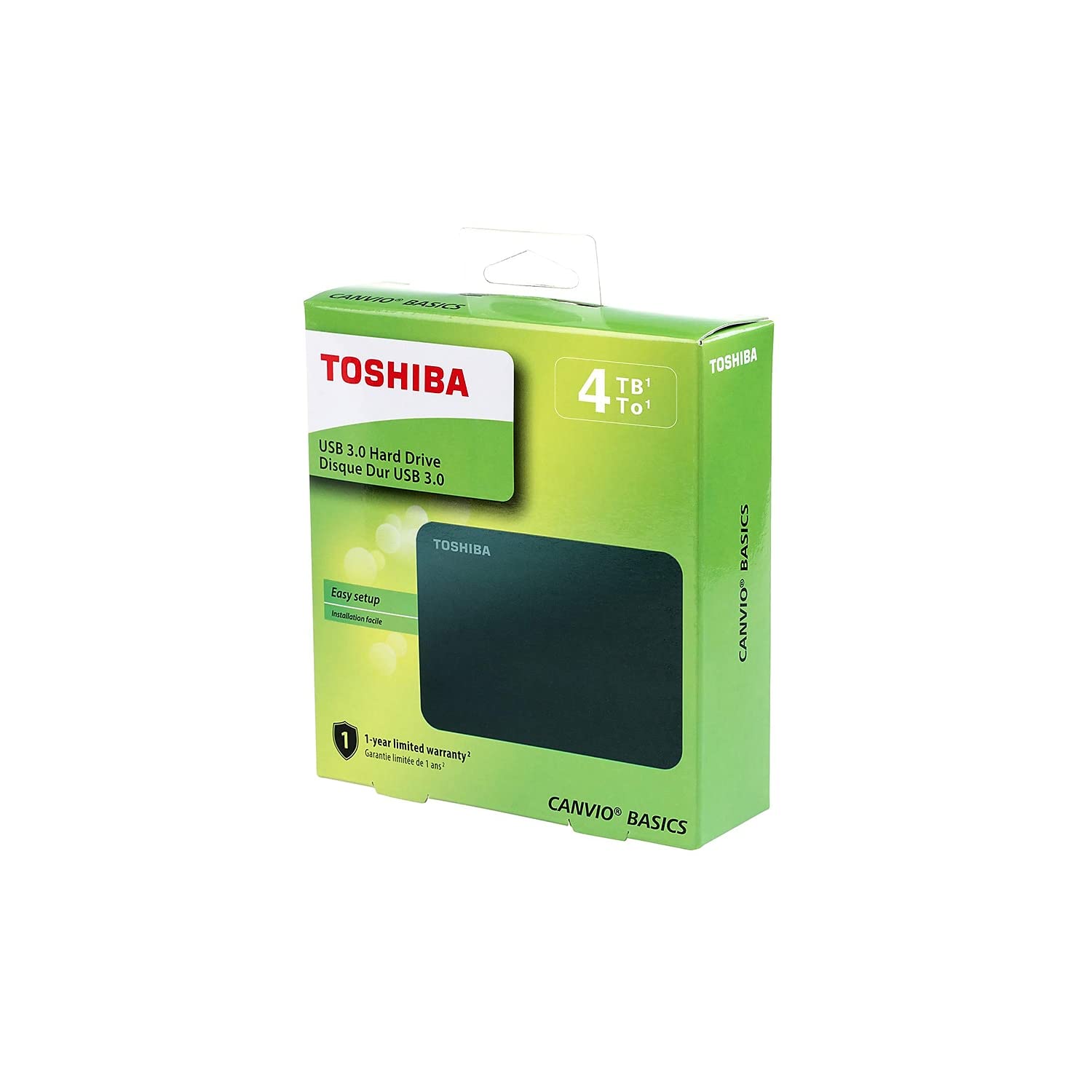 TOSHIBA Canvio Basics 4TB Portable External Hard Drive USB 3.0 Black HDTB440XK3CA
