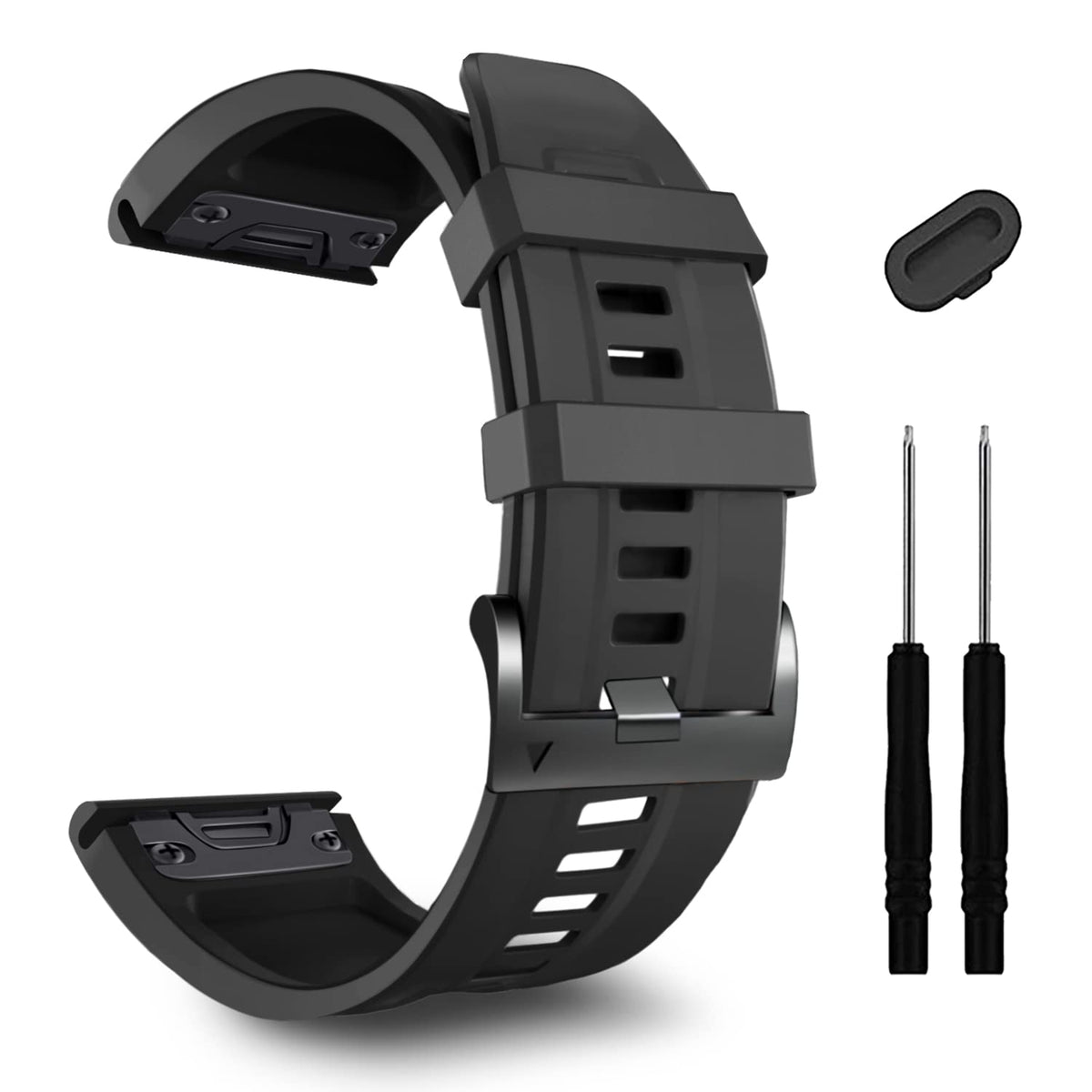 Zpjpplx 26Mm Compatible With Garmin Tactix 7 Pro Fenix 7X Pro Bands, Quick Fit Silicone Band Replacement For Fenix 6X Pro Fenix 