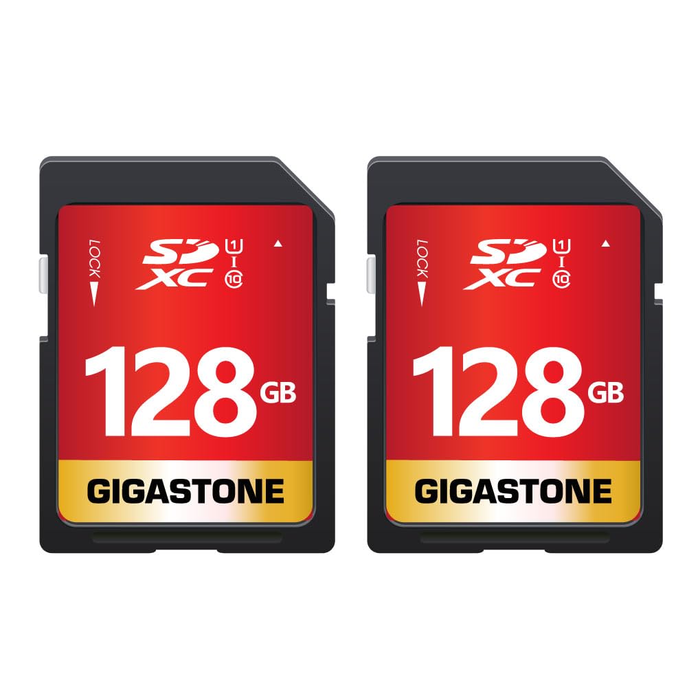 [Gigastone] 128GB 2Pack SD Card UHSI U1 Class 10 SDXC Memory Card Full HD Video for Canon Nikon Sony Panasonic Digital Camera,