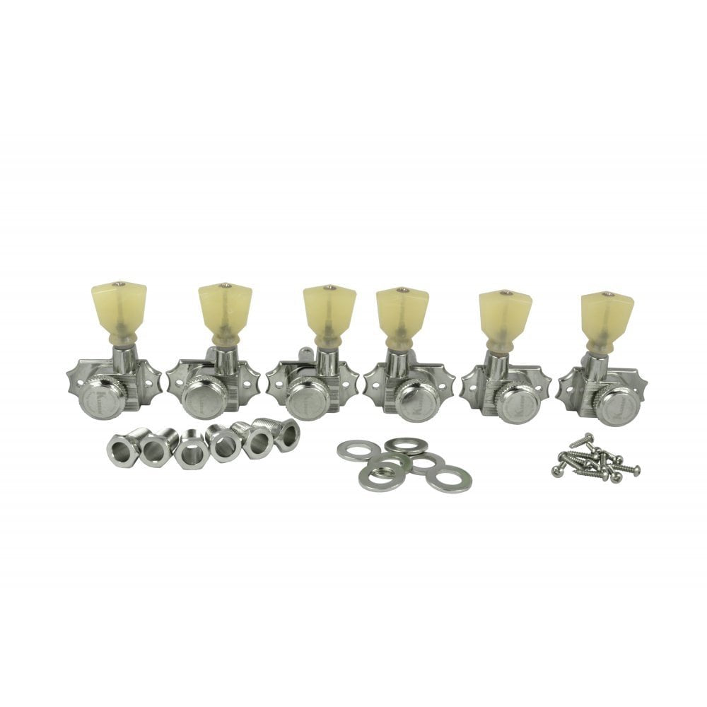 Kluson 3+3 Locking Revolution Series G Mount Tuners, Chrome (Krgl 3 Cp)