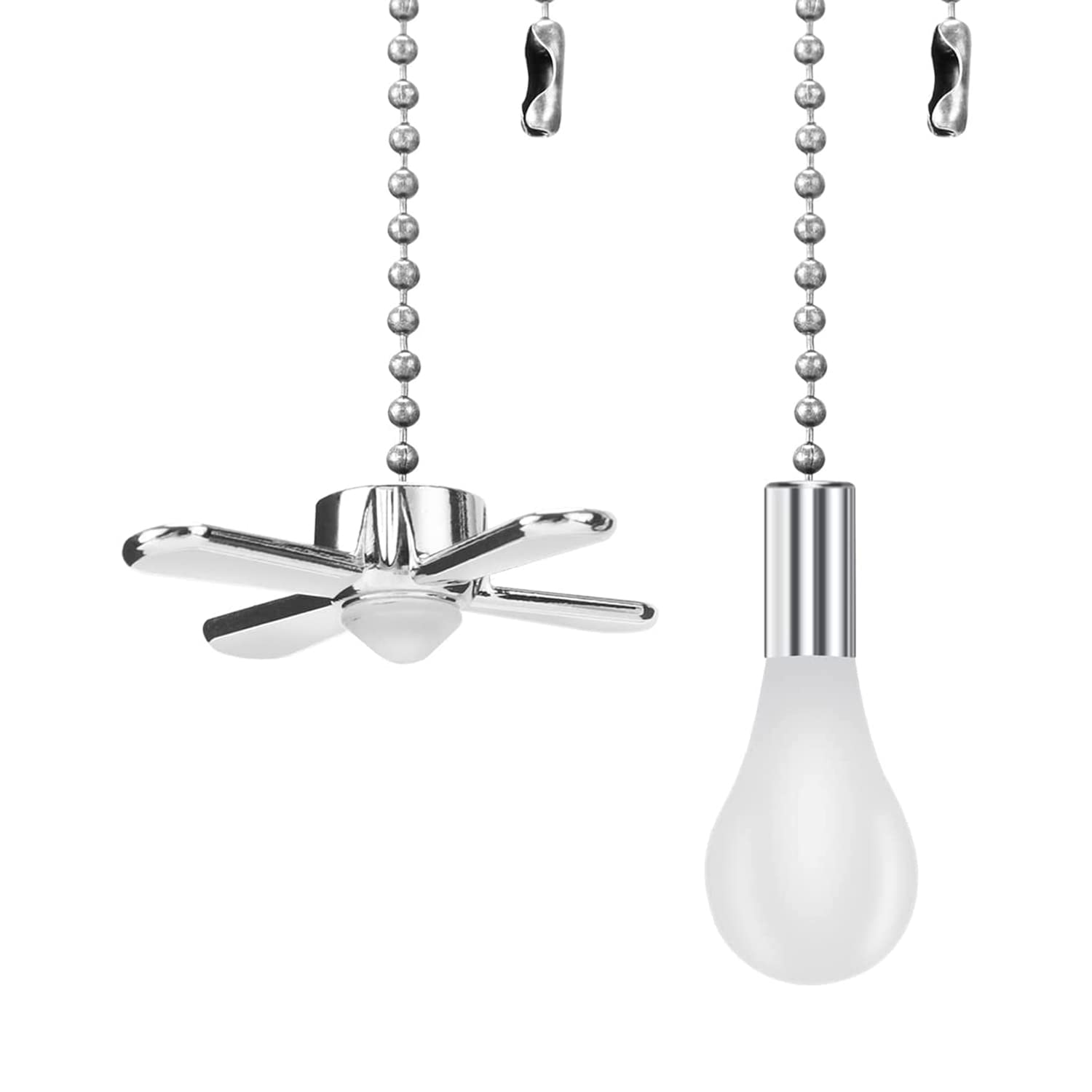 Ceiling Fan Pull Chain,24Inch Extra Long With Decorative Frosted Glass Bulb And Fan Cord,Fit All Standard 3Mm Diameter Ceiling F