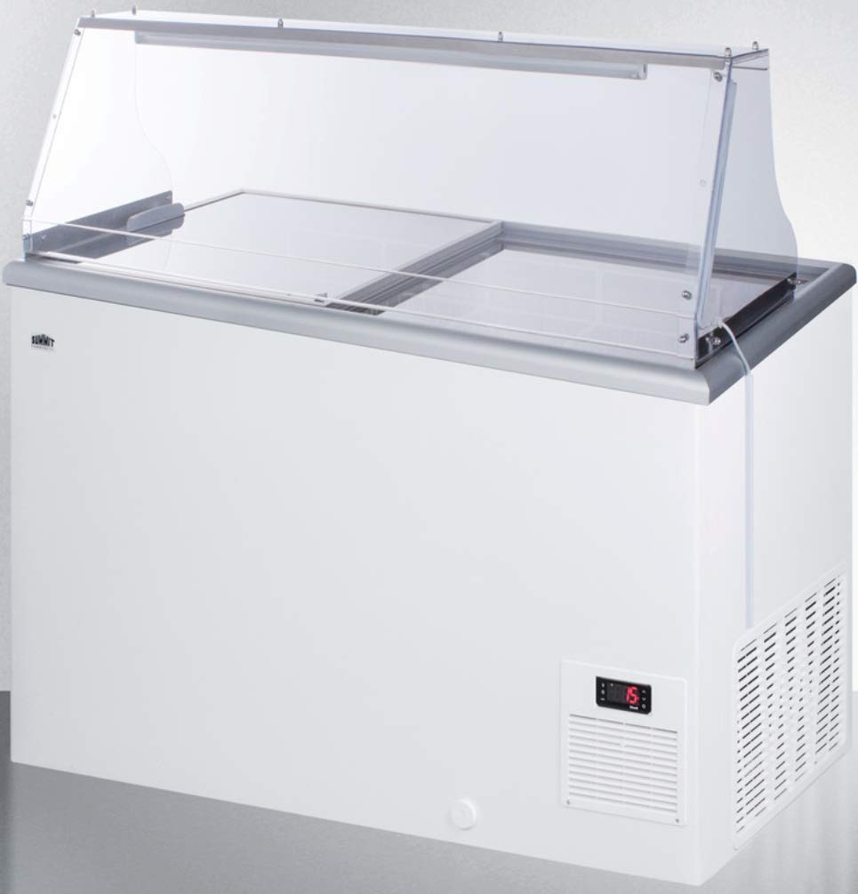 Summit Appliance Nova35Pdc 43 Wide Fully Assembled Commercial Dipping Cabinet With Digital Thermostat, Sneezeguard, Light, Manue