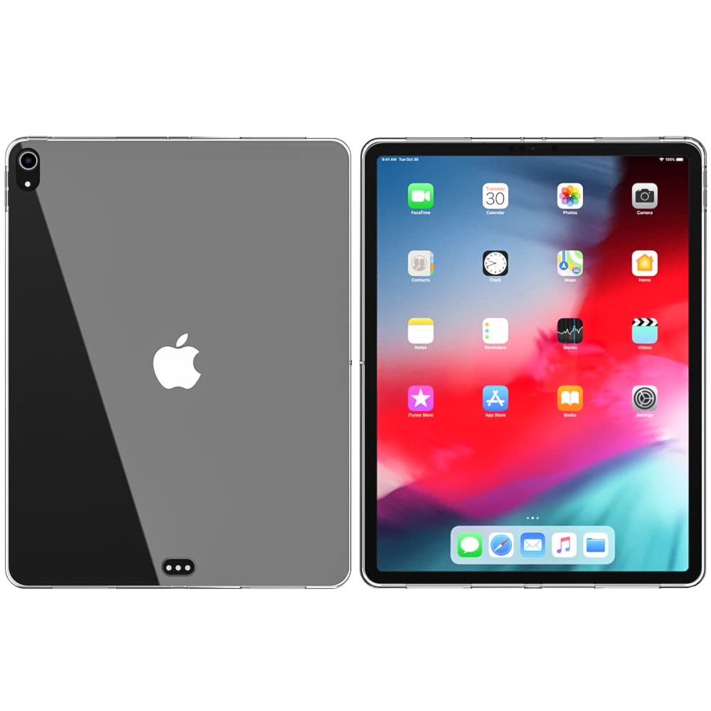 Puxicu Clear Case For Ipad Pro 12.9 Inch 2018, Slim Design Flexible Soft Tpu Protective Cover For Ipad Pro 12.9'' 2018 3Rd Gener