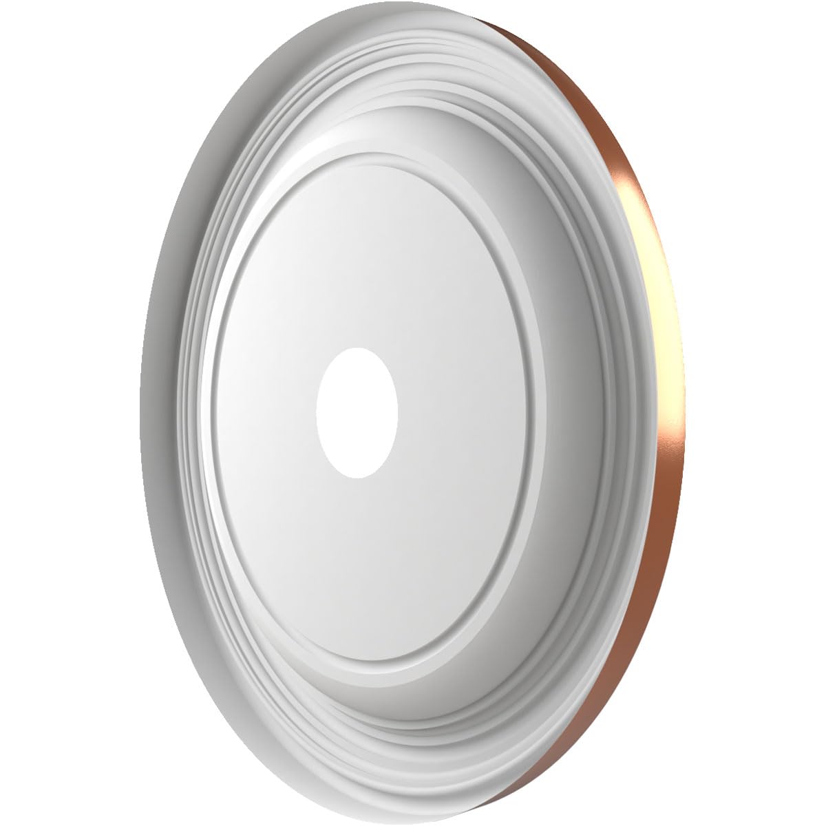 22Od X 3 1/2Id X 1 1/2P Traditional Thermoformed Pvc Ceiling Medallion (Fits Canopies Up To 13 1/2), Bright Coat Copper