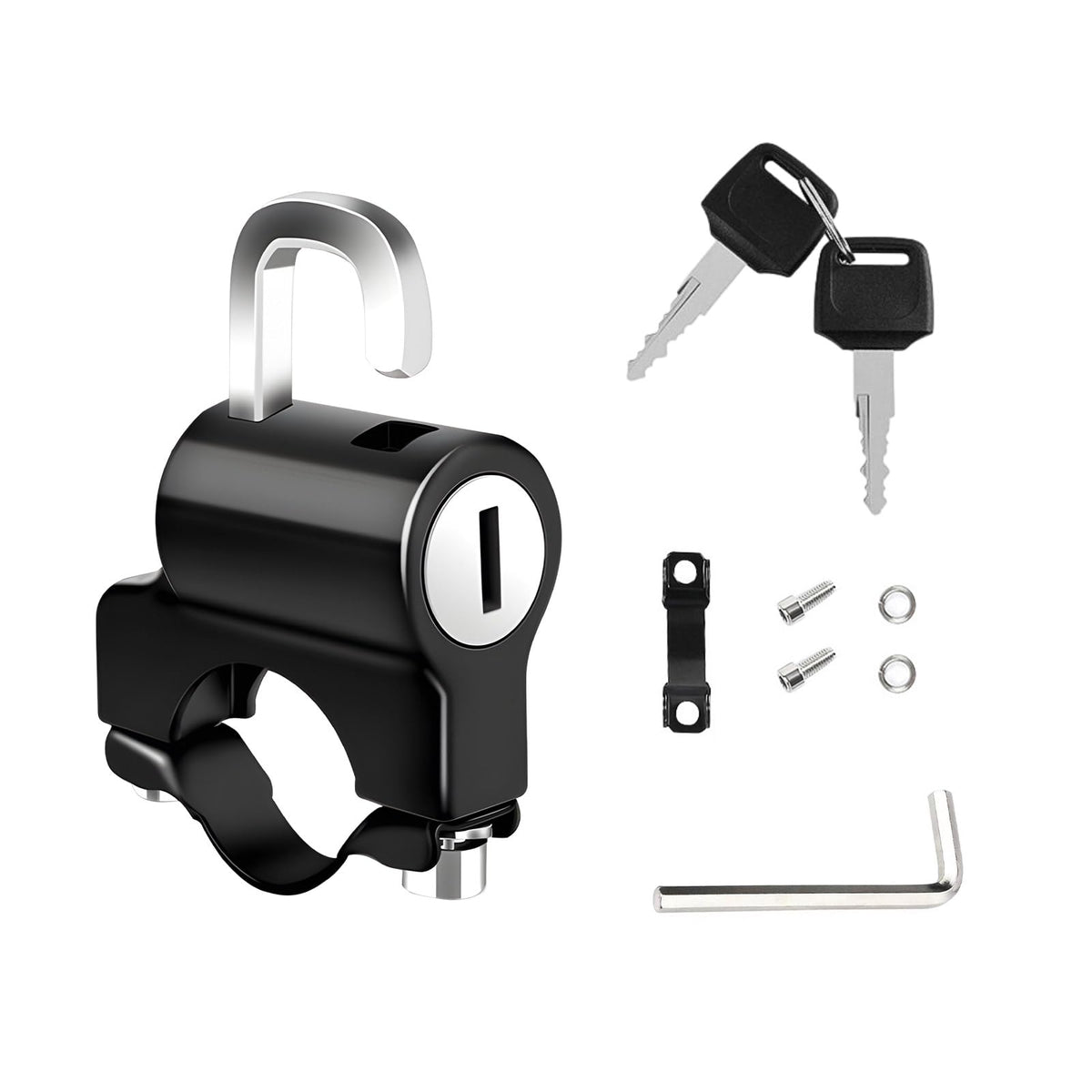 Ohleats Motorcycle Helmet Anti-Theft Lock, Motorbike And Bicycle Helmet Safety Lock With Two Keys, Handlebar Mounting Tamper-Pro