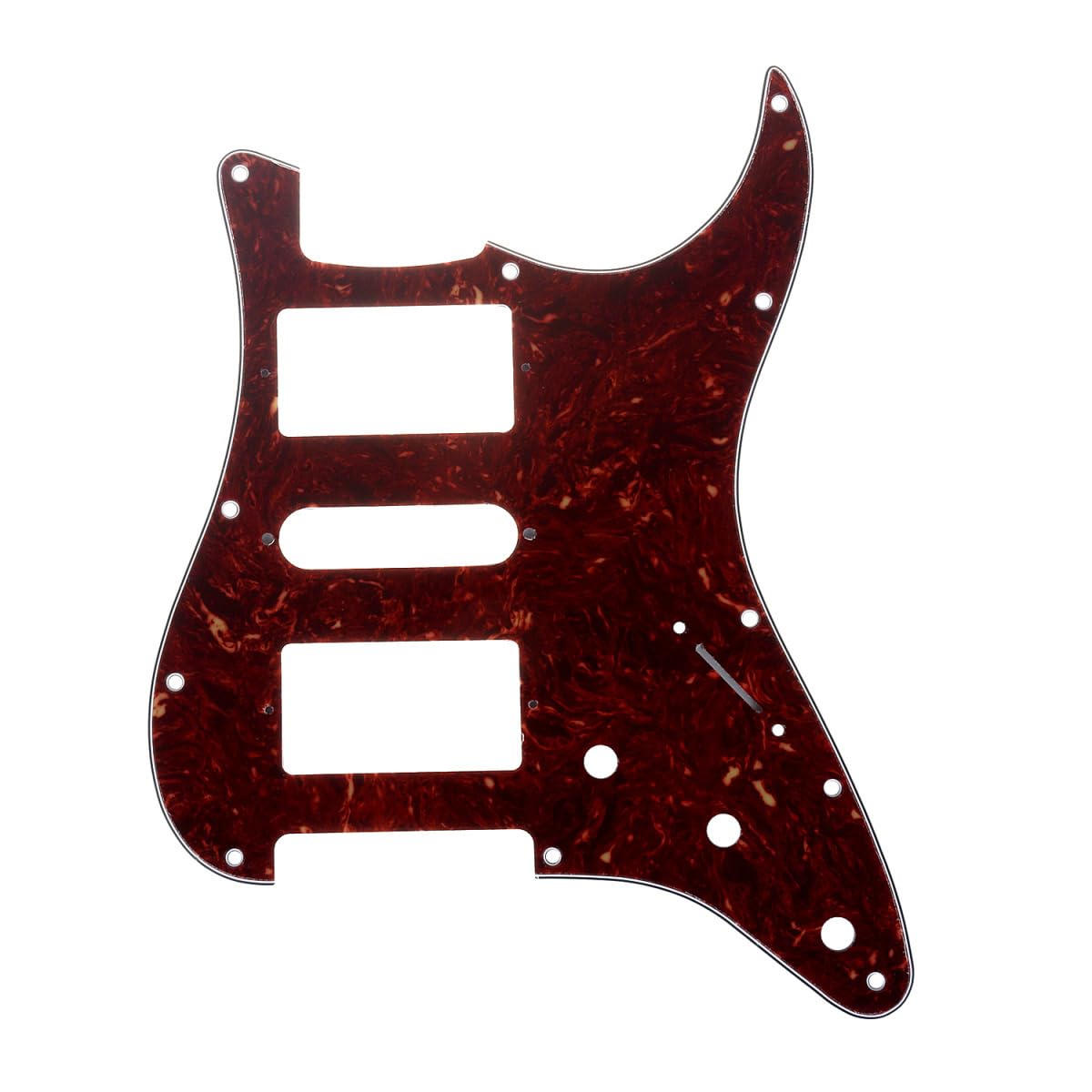 Musiclily Pro 11 Hole Hsh Guitar Strat Pickguard Humbucker For Fender American/Mexican Standard Stratocaster Modern Style, 4Ply