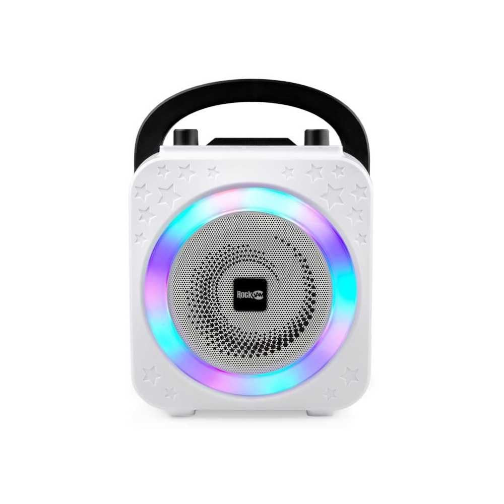 Rockjam 10 Watt Rechargeable Bluetooth Karaoke Machine With Two Mics, Black