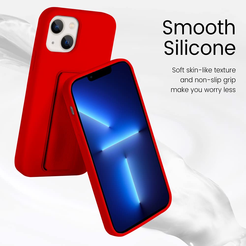 Laudtec Silicone Case With Stand/Kickstand For Iphone 13(6.1''),Vertical And Horizontal Stand Hand Strap Metal Kickstand Shockpr
