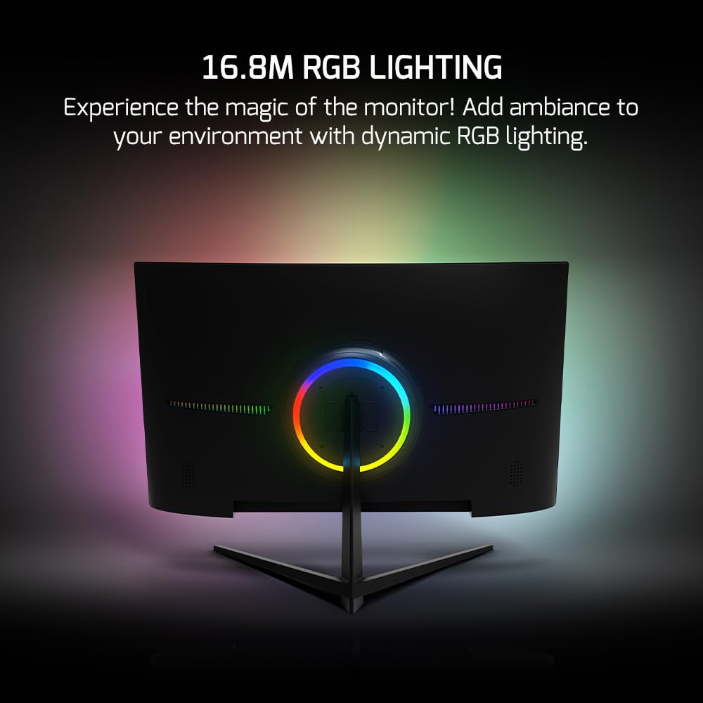 Gamepower T40 23.6 Inch Curved Gaming Monitor, 180Hz 1080P Display, 0.5Ms Response Time, Va Panel, Amd Freesync, Hdr Support, 12