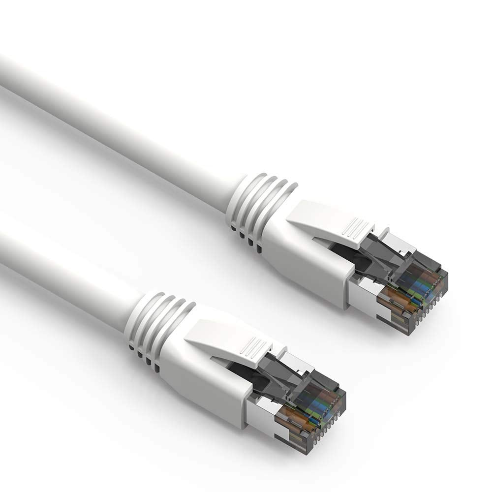 ACCL 0.5Ft Cat.8 S/FTP Ethernet Network Cable White 24AWG, 10 Pack