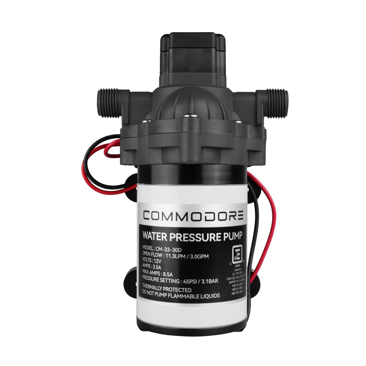 Commodore 3.0 Gpm Water Pump - 12V,WBHDWB0DPR3YCLN