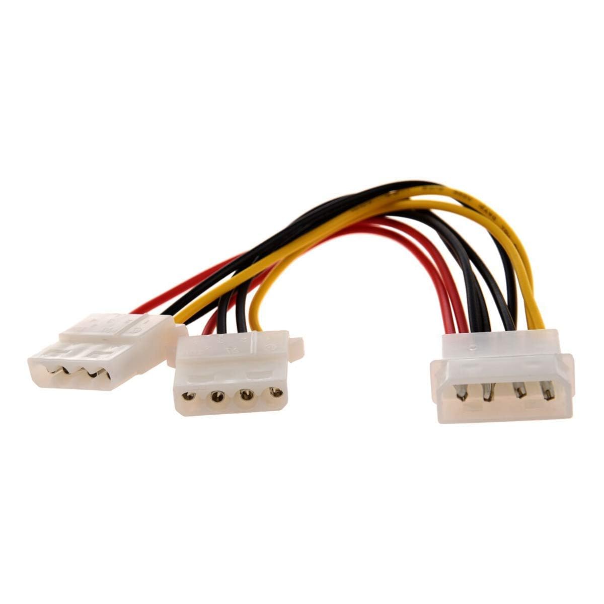 Ruitexun Molex Splitter Power Cable, Lp4 4-Pin Male To 2 X 4-Pin Female D-Type Plug Y Splitter Ide Psu Power Cable Adapter For C