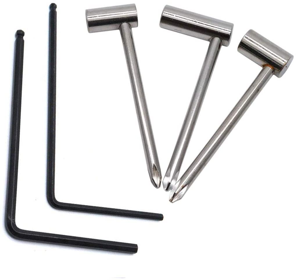 Tuoren Guitar Truss Rod Wrench Set With L Wrench 5 Pack