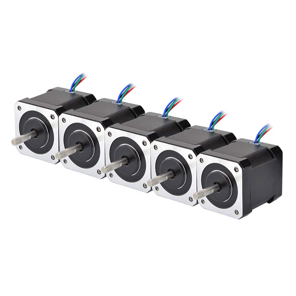 Stepperonline 5Pcs Nema 17 Stepper Motor Bipolar 2A 84Oz.In 48Mm 4 Lead For 3D Printer/Cnc