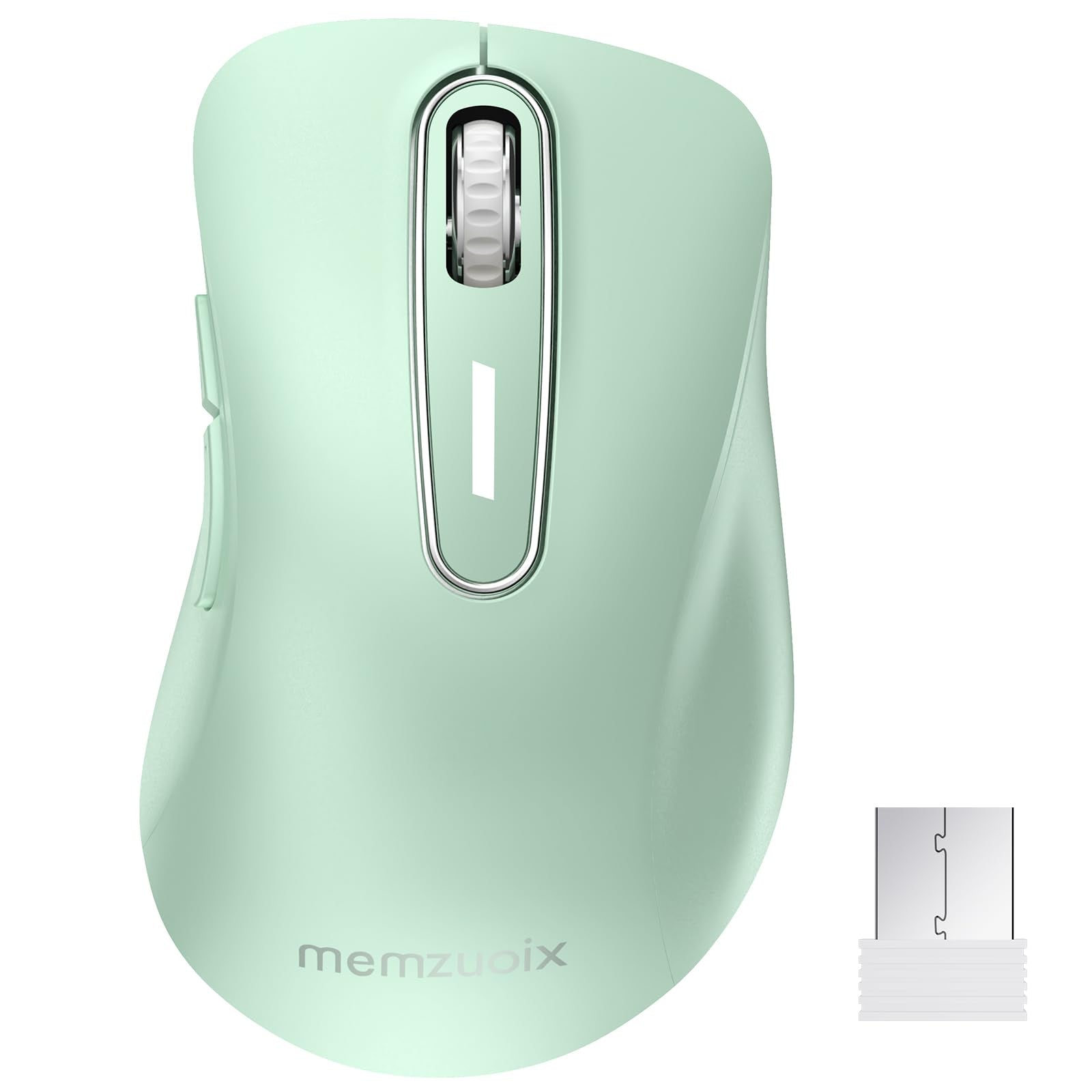 memzuoix 2.4G Wireless Mouse, 1400 DPI Computer Mice USB Receiver, Portable Wireless USB Mouse Battery Powered Cordless Mice for