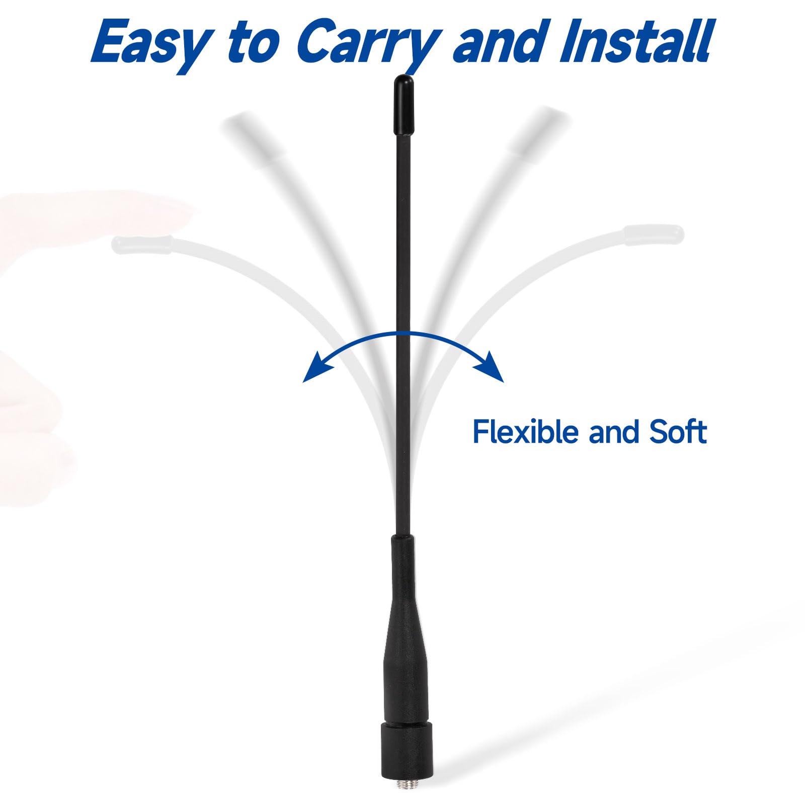 Eightwood Two Way Radio Antenna 6In, Vhf/Uhf Dual Band Sma Female Flexible Handheld Ham Radio Antenna 2 Pack For Kenwood Baofeng