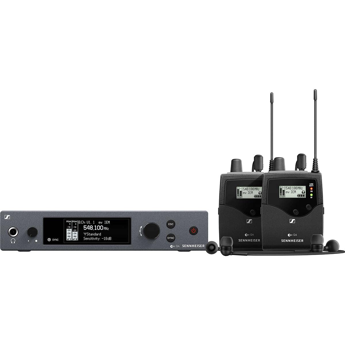 Sennheiser Pro Audio Sennheiser Ew Iem G4 Twin A1 In Ear Monitor System W/ 2 Belt Packs Range (470 516Mhz), Dual Beltpack