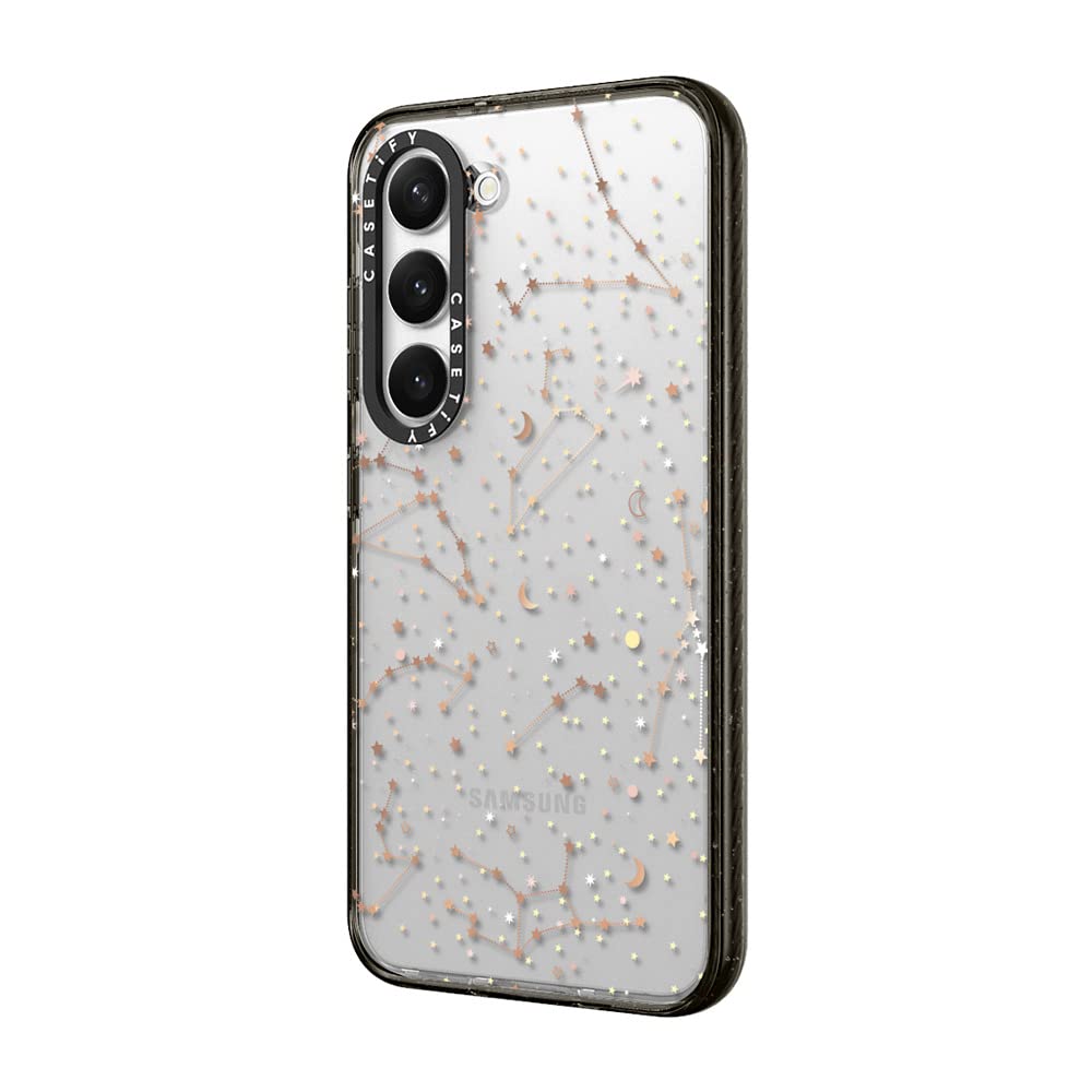 Casetify Impact Samsung Galaxy S23+ Case [4X Military Grade Drop Tested / 8.2Ft Drop Protection]   Space Pattern On Clear Backgr