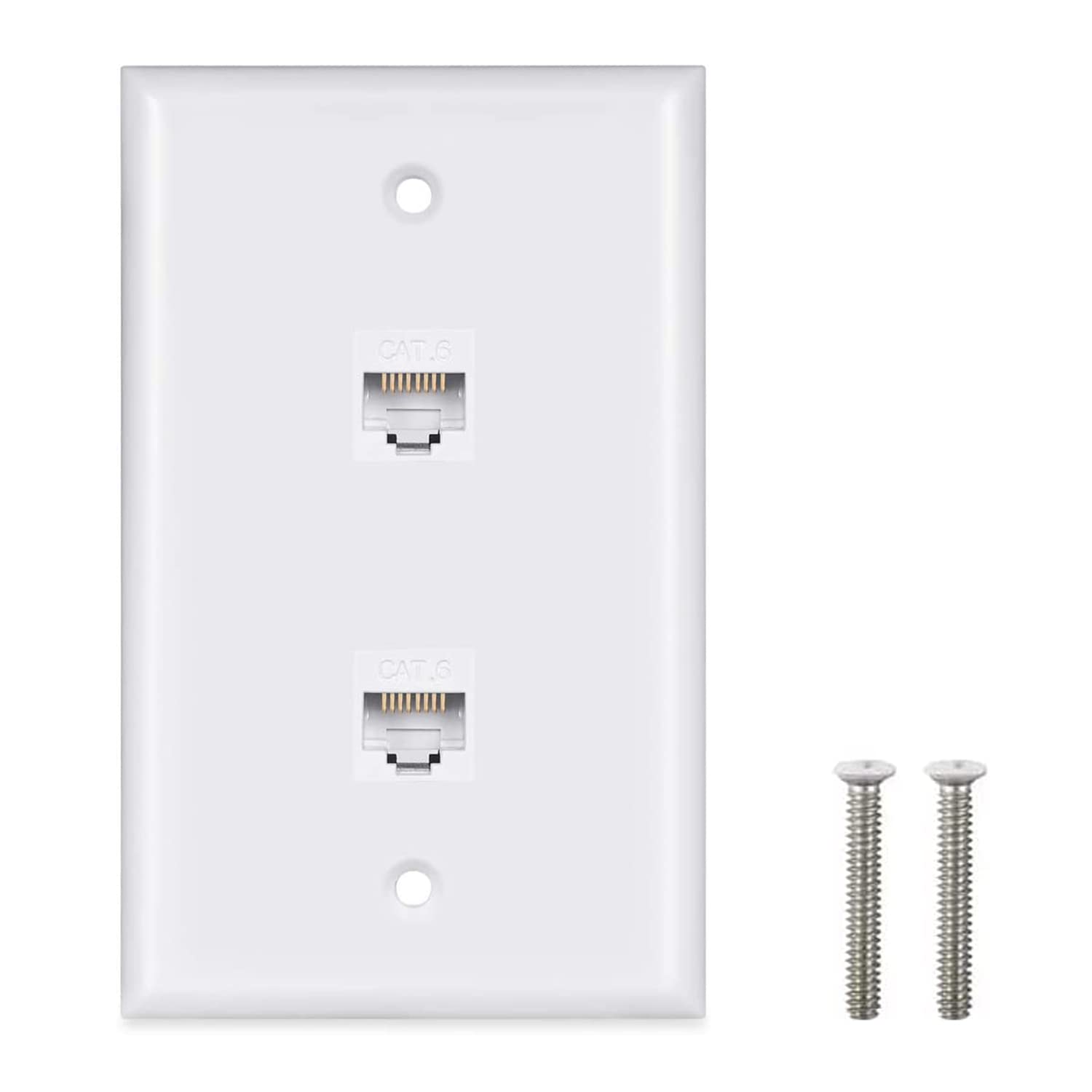 Ethernet Wall Plate   Victek   2 Port Cat6 Keystone Female To Female Wall Plate   White