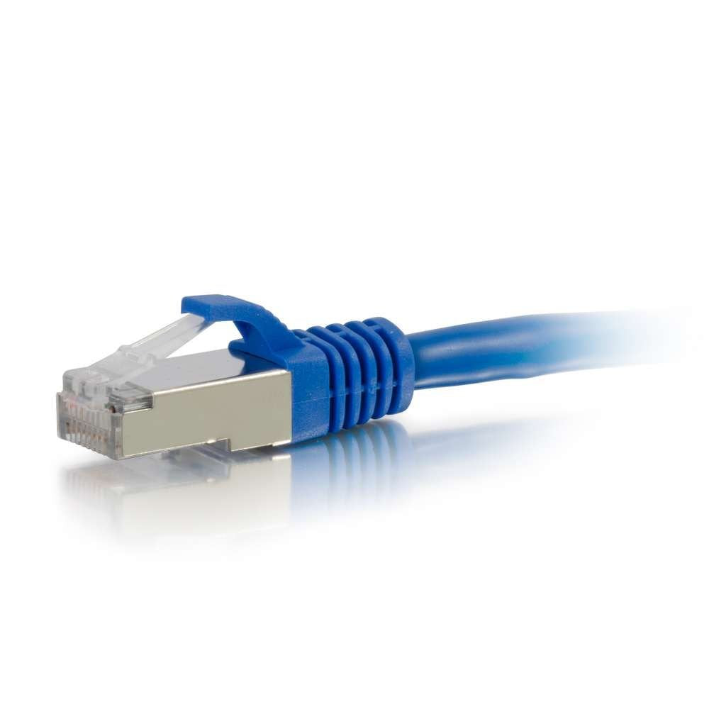 C2G 00980 Cat6 Cable   Snagless Shielded Ethernet Network Patch Cable, Blue (6 Inches)