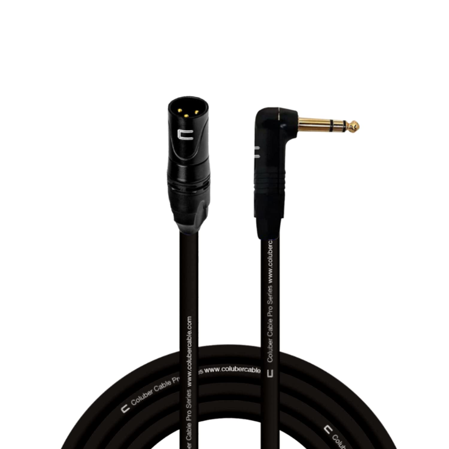 Balanced Xlr Cable Male To Right Angle 1/4'' Trs   10 Feet Black   Pro 3 Pin Microphone Connector For Powered Speakers, Audio In