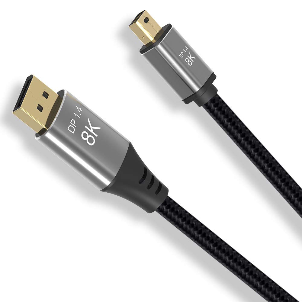 Cabledeconn 2M 6.6Ft Mini Dp To Displayport 8K Cable 8K(7680X4320)@60Hz 4K@144Hz Displayport 1.4 Bi Directional Transmission Dis