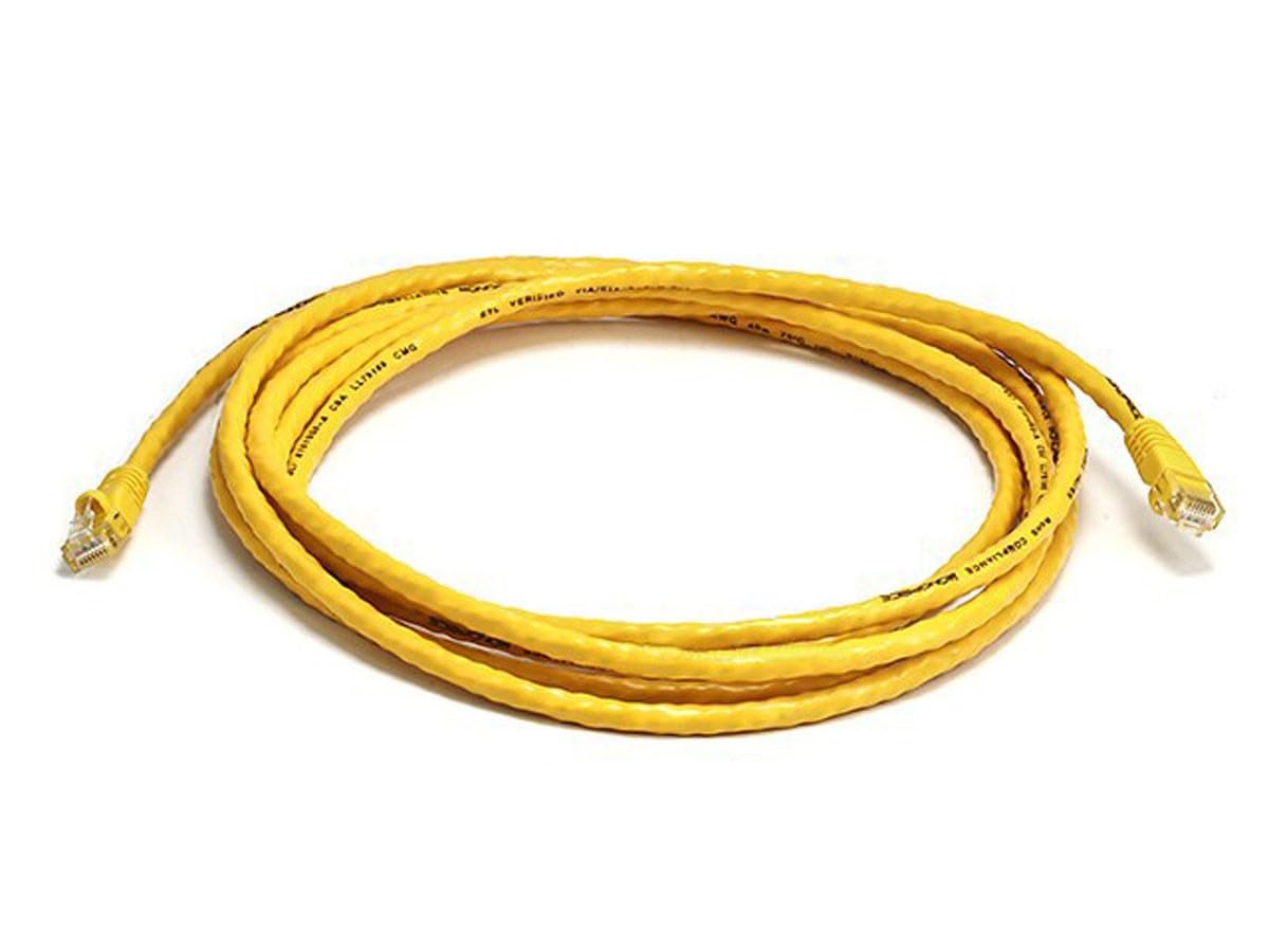 Monoprice Cat6 Ethernet Patch Cable   Snagless Rj45, Pure Bare Copper, 550Mhz, Utp, 24Awg, 10 Feet, Yellow   Fullboot Series