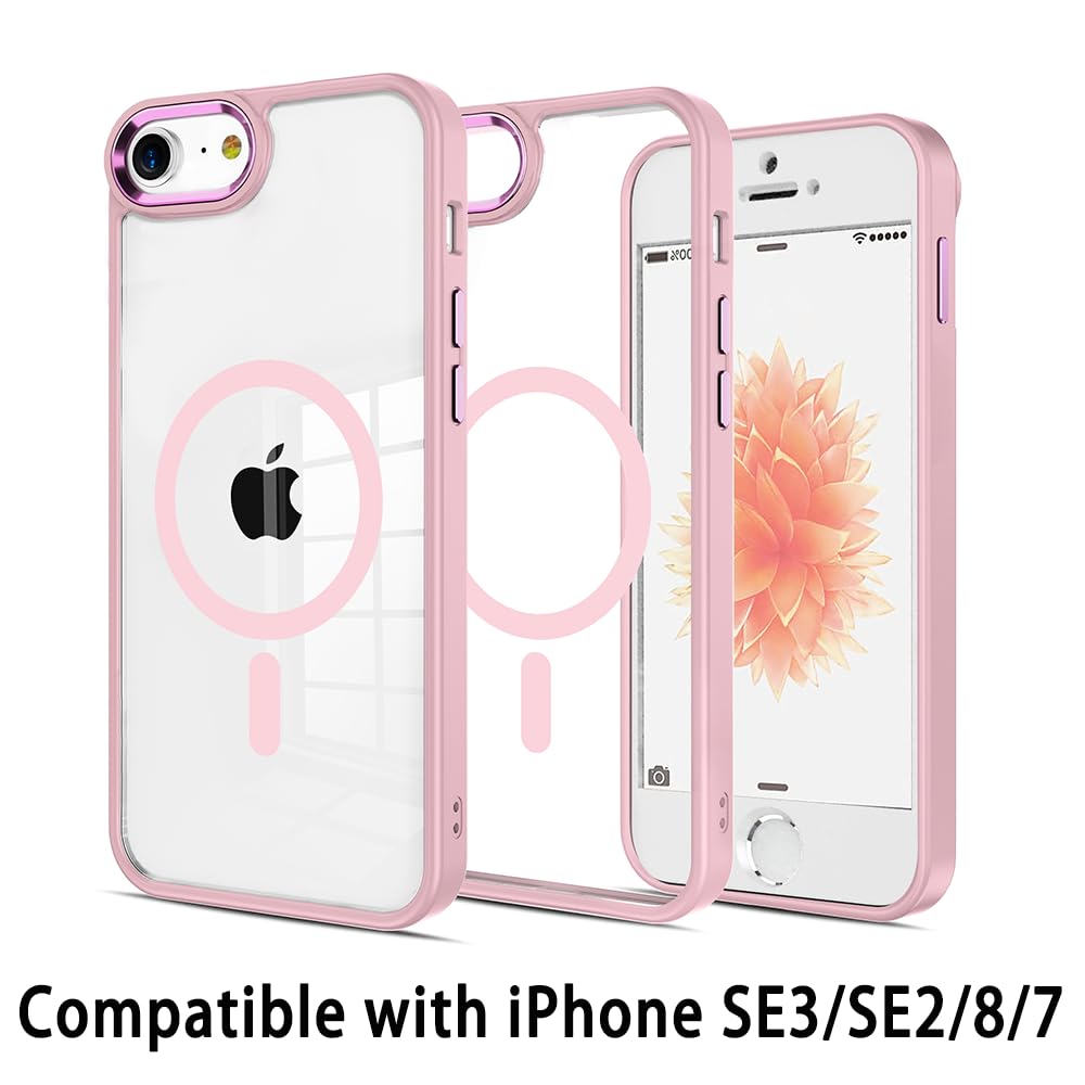Magnetic For Iphone Se Case 2022/2020,Iphone 8/7 Case,Compatible With Magsafe, Military Grade Drop Tested, Shockproof Clear Hard