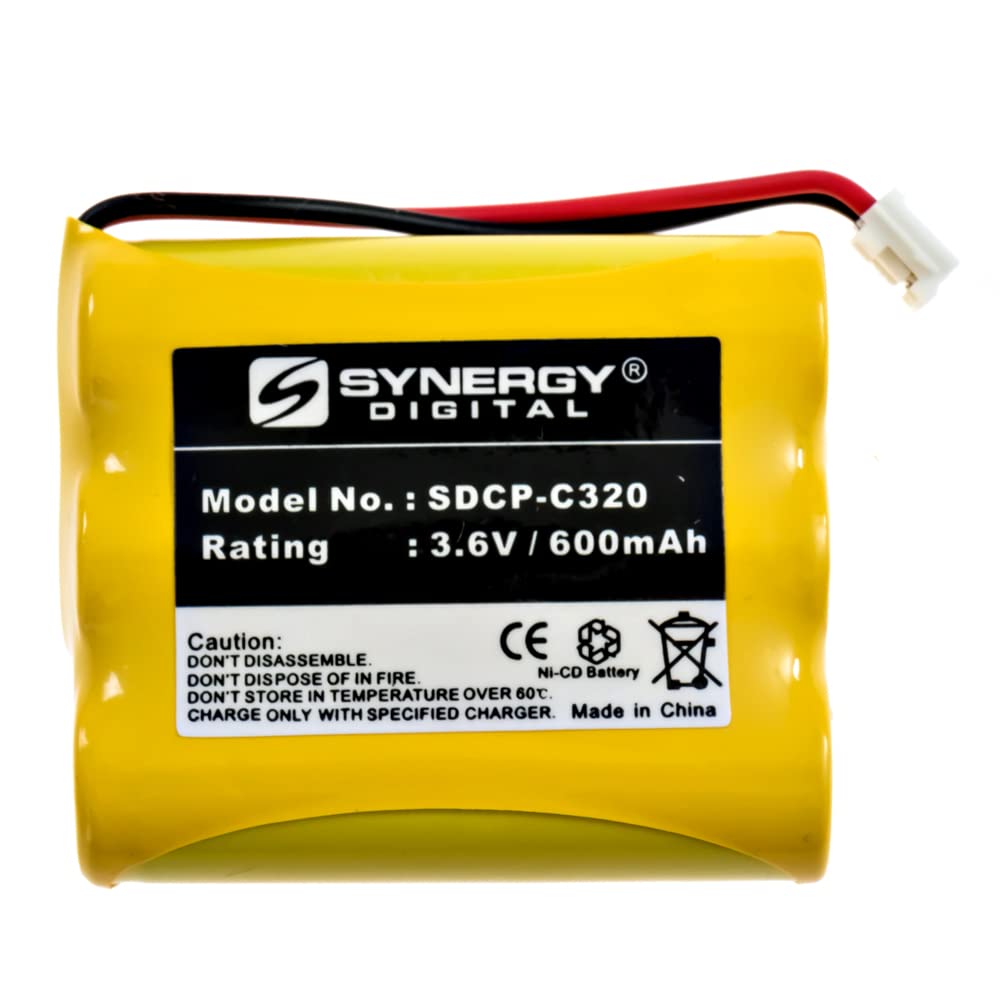 Synergy Digital Cordless Phone Battery, Works With Ge 5 2459 Cordless Phone, (Ni Cd, 3.6V, 600 Mah) Ultra Hi Capacity Battery