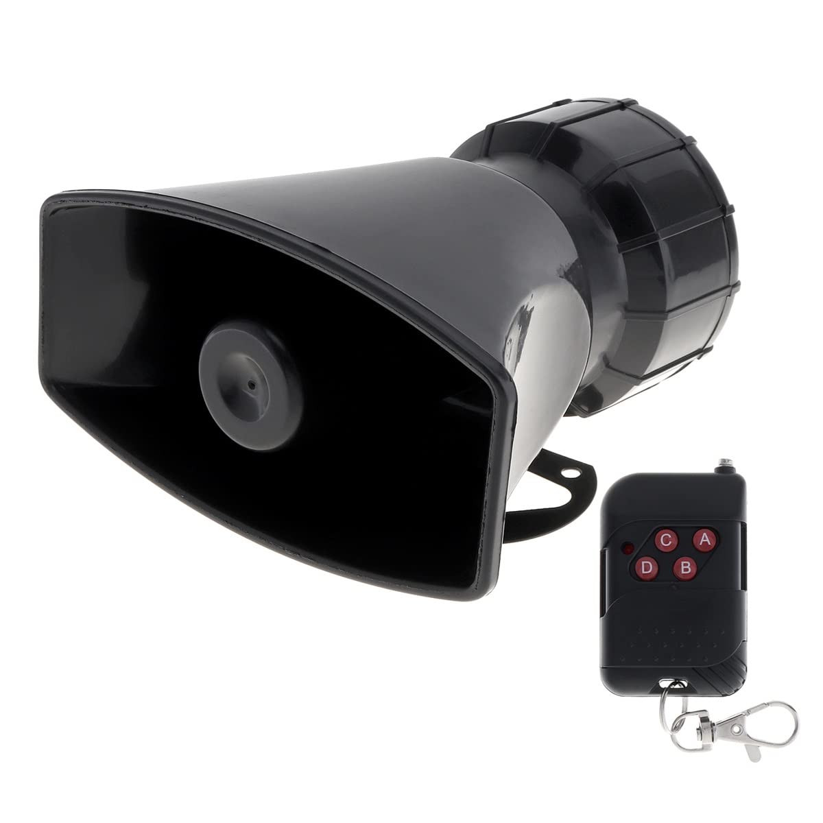 Epathchina 7 Tone Sound Loud Car Siren Vehicle Horn Hooter/Ambulance/Siren/Traffic Sound With Black Remote Controller 12V 100W (