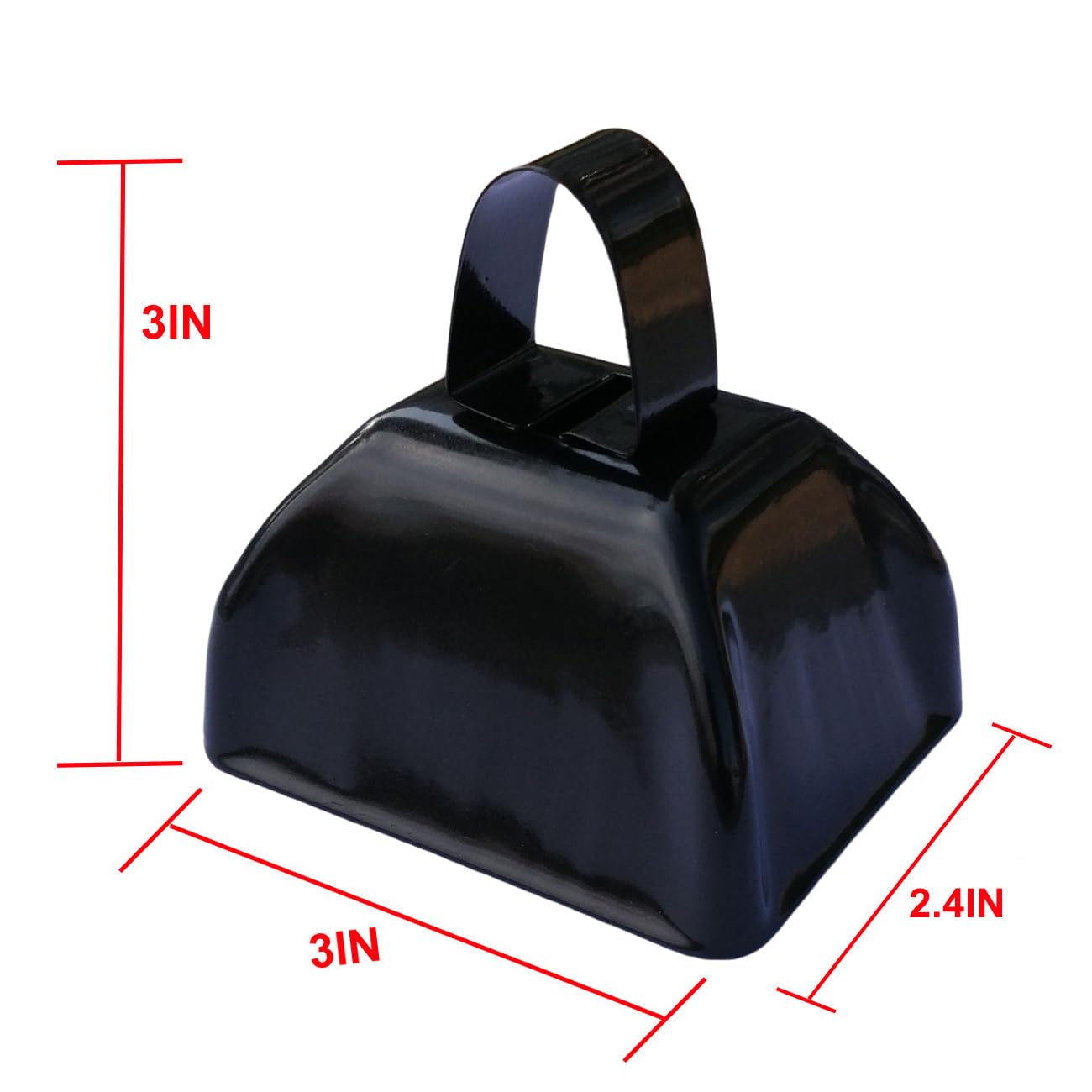 6 Pack 3 Steel Cow Bell Noise Maker Cowbell, Cheering Loud Hand Call Bell For Sport Events Football Soccer Hockey Baseball Baske