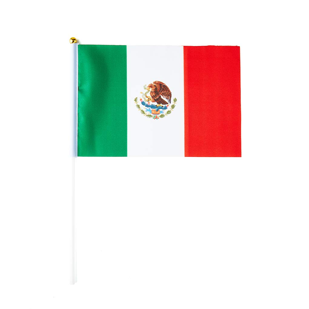 mflagperft Mexico Flag Mini Handheld Flags - 12 Pack Small Decorations for Parties, Events, and Celebrations