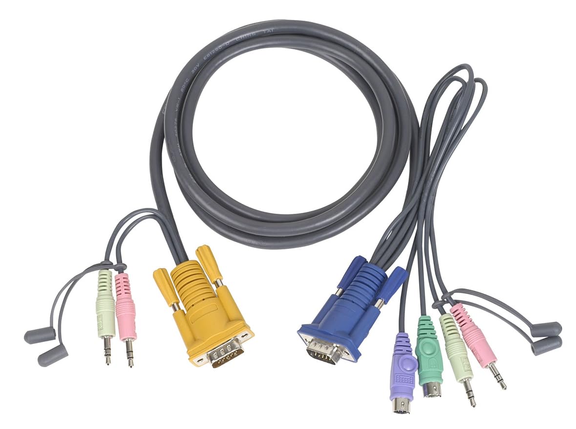 Iogear Miniview G2L5303P   Keyboard/Mouse/Video/Audio Cable   10 Ft (G2L5303P)