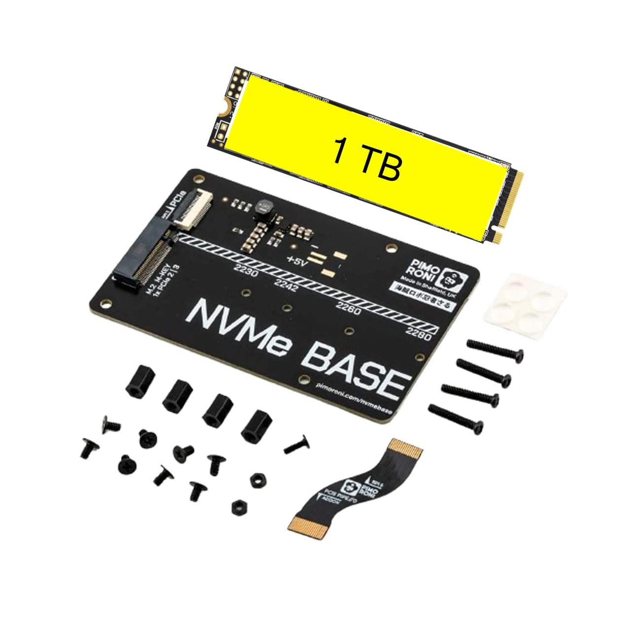 Nvme Base For Raspberry Pi 5 M.2 Hat Pcie Extension Board (M.2 2230 To 2280 Supported) (1 Tb)