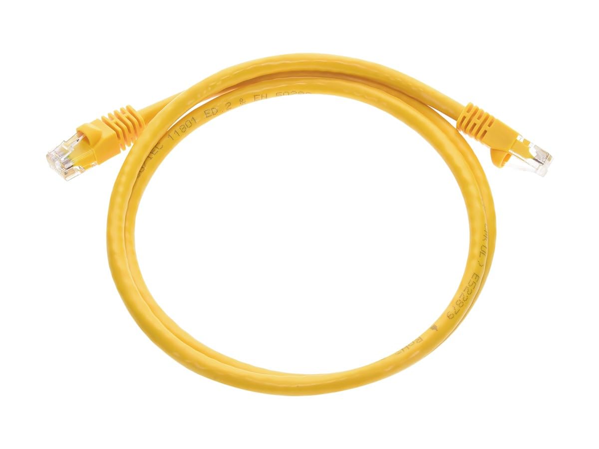 Monoprice Cat6 Ethernet Patch Cable   Snagless Rj45, Pure Bare Copper, 550Mhz, Utp, 24Awg, 3 Feet, Yellow   Fullboot Series